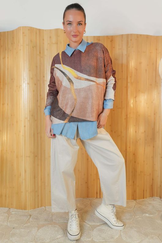 Raven Relaxed Knit Top Riley Copper